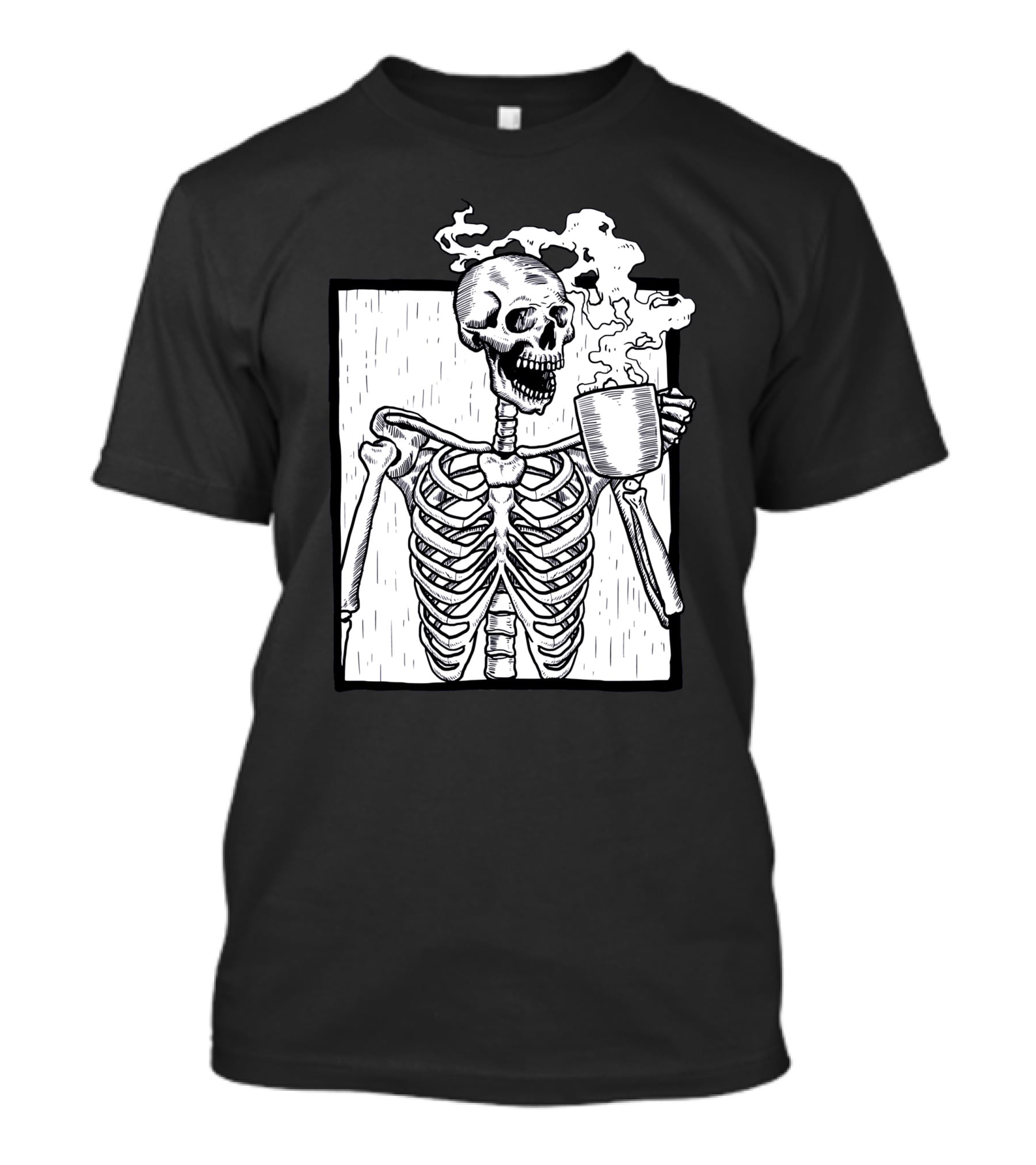 Halloween Skeleton Skull Coffee Drinker T-Shirt