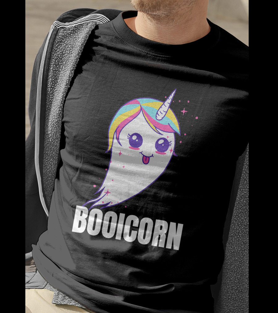 Booicorn Cute Ghost Unicorn Girls Clothes T-Shirt