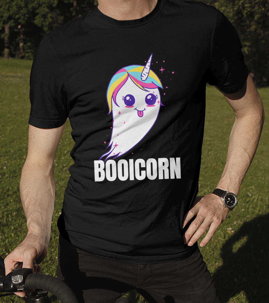 Booicorn Cute Ghost Unicorn Girls Clothes T-Shirt