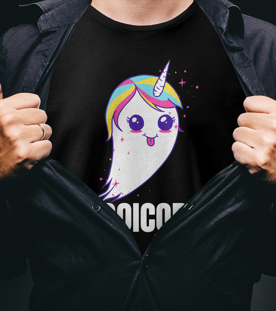 Booicorn Cute Ghost Unicorn Girls Clothes T-Shirt