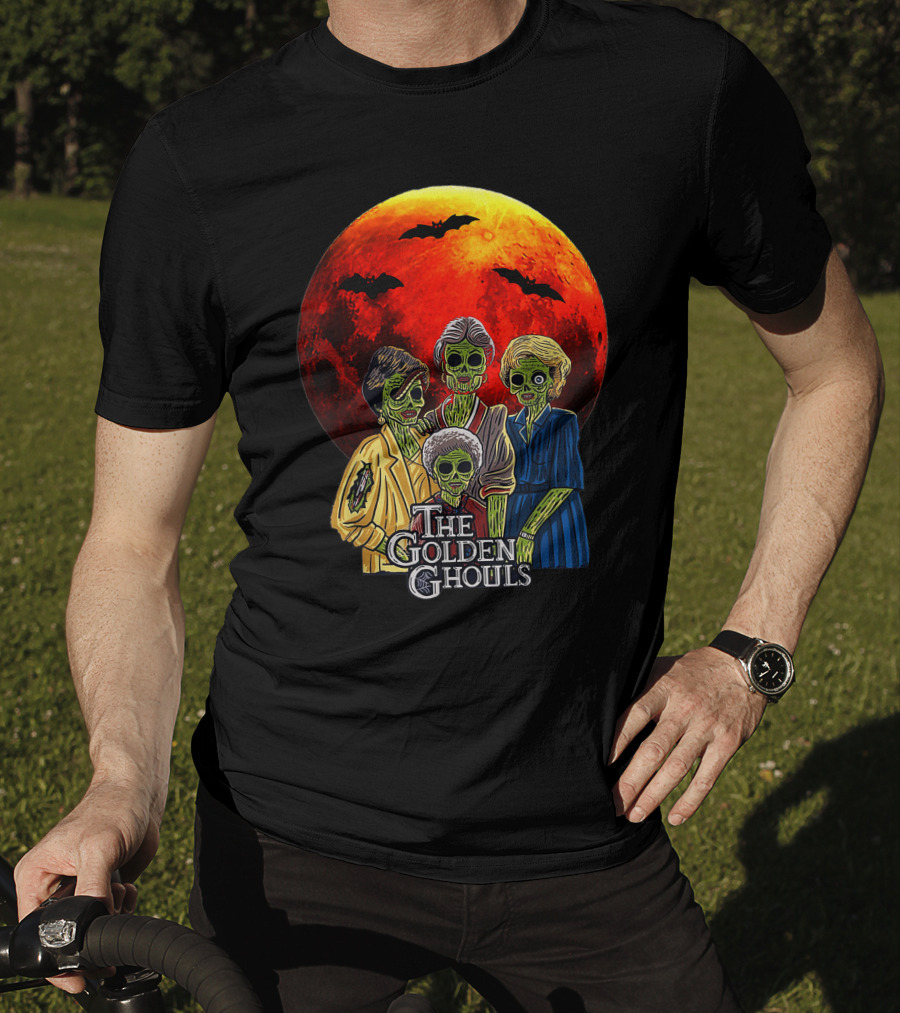 The Golden Ghouls Vintage Moon Halloween T-Shirt