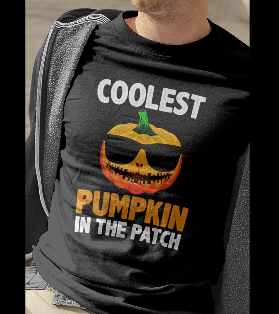 Coolest Pumpkin In The Patch Halloween Sunglasses Jack-O'-Lantern T-Shirt