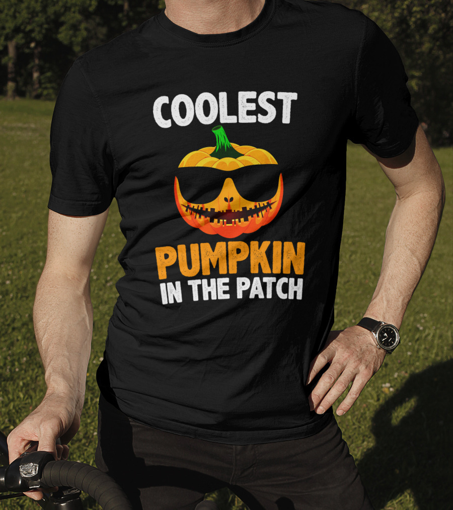 Coolest Pumpkin In The Patch Halloween Sunglasses Jack-O'-Lantern T-Shirt