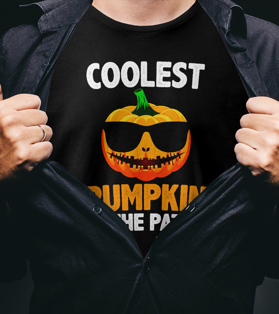 Coolest Pumpkin In The Patch Halloween Sunglasses Jack-O'-Lantern T-Shirt