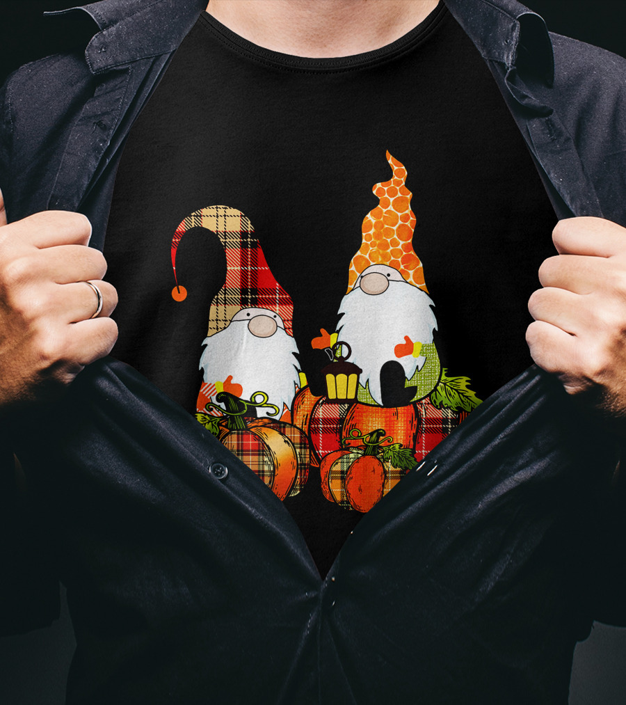 Cute Gnomes Halloween Funny Pumpkin Costume T-Shirt