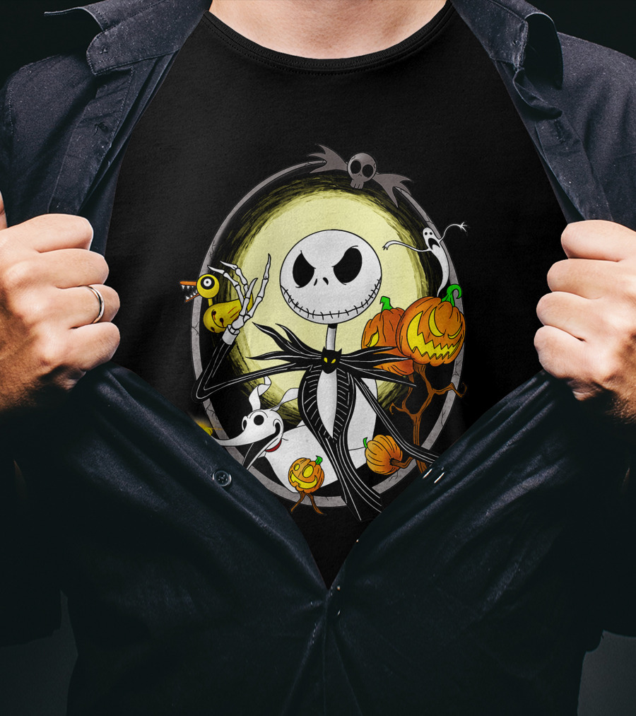 Jack Skellington Halloween Celebration Scene T-Shirt