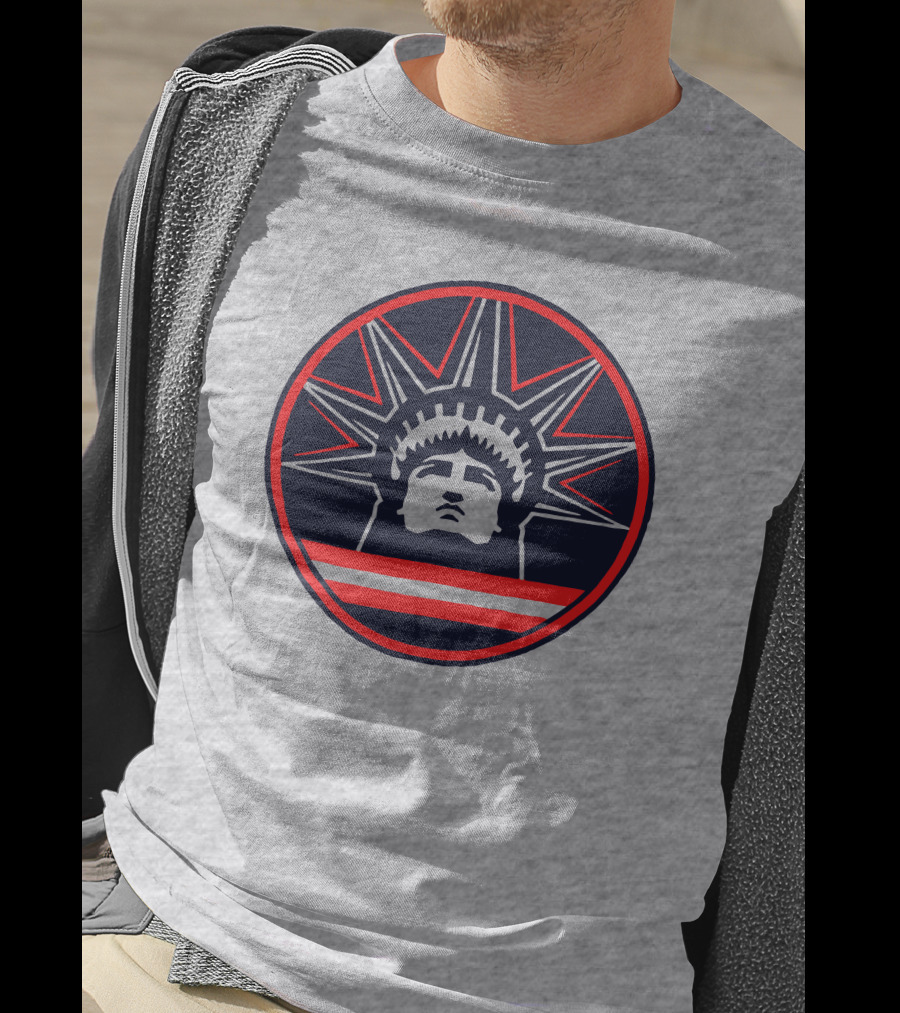 We Bleed Blue Liberty Icon Circle T-Shirt