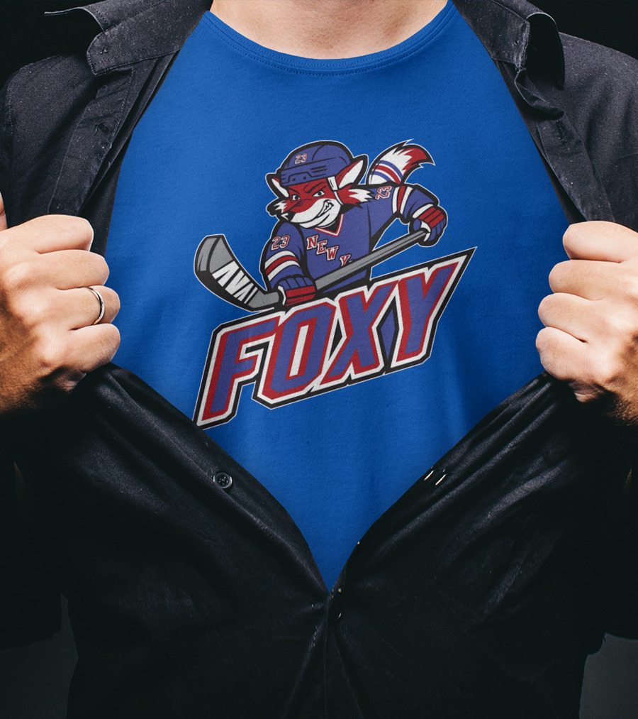 Foxy Hockey New York Blue We Bleed Blue Stores T-Shirt