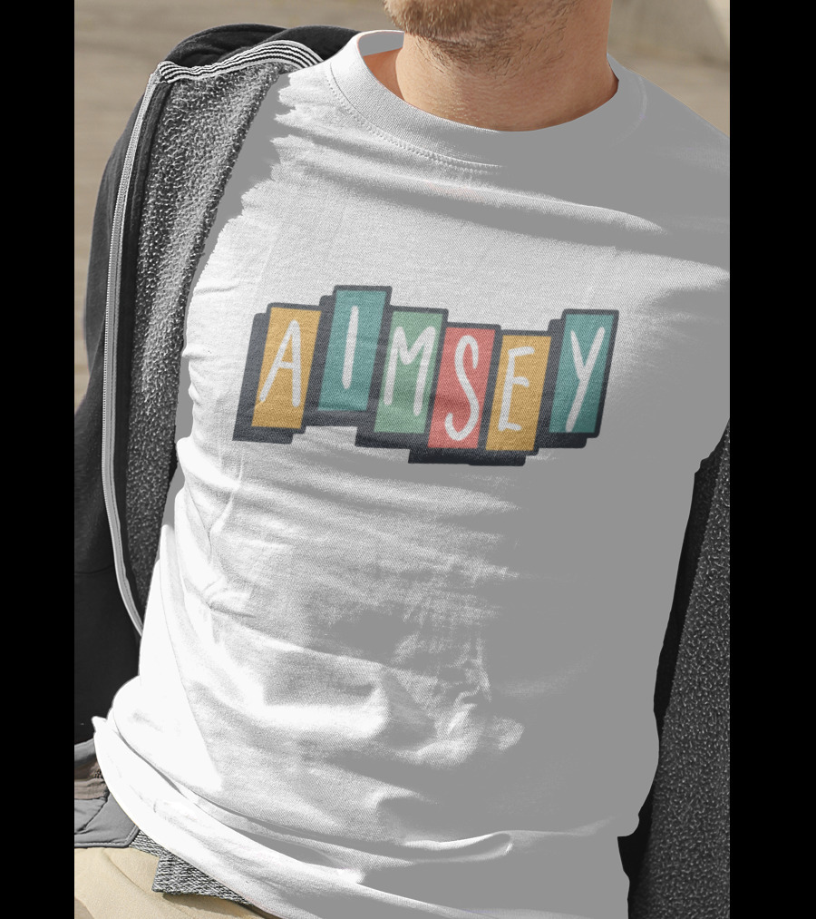 Aimsey Colorful Block Letters Merch T-Shirt