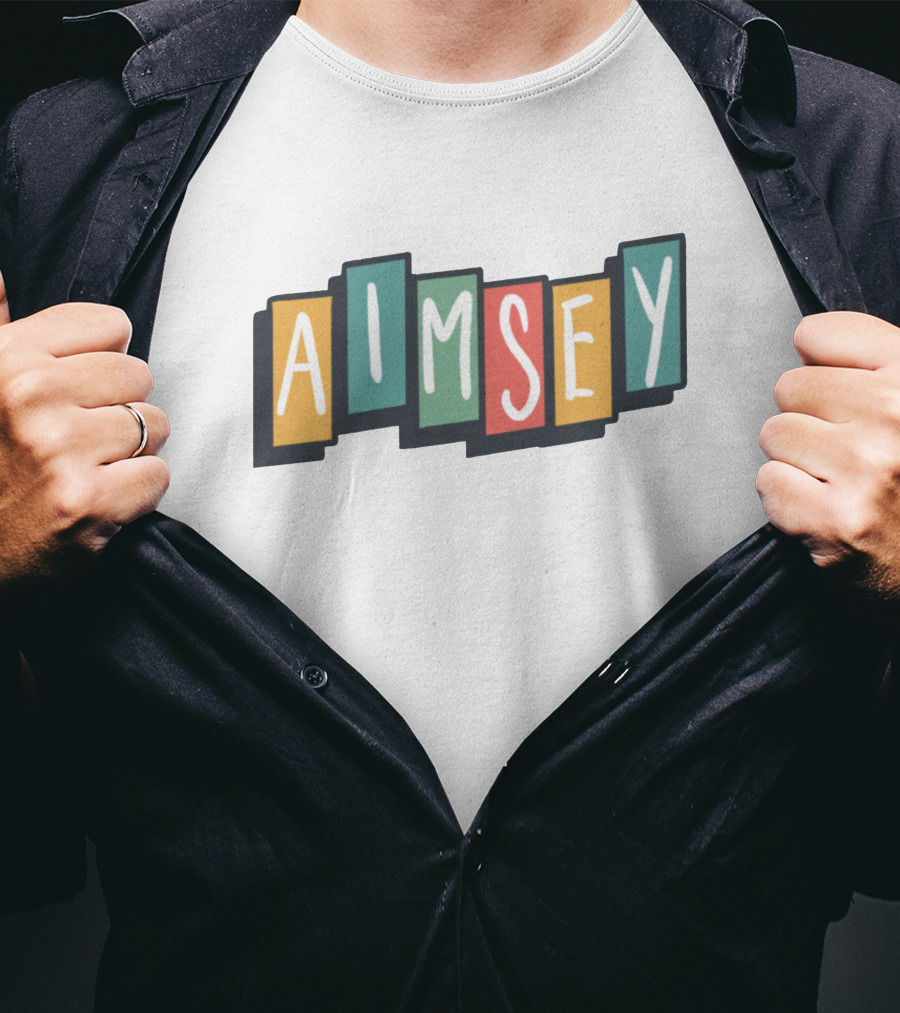Aimsey Colorful Block Letters Merch T-Shirt