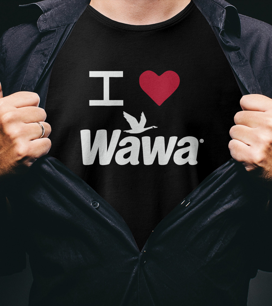 I Love Wawa Logo With Heart And Goose T-Shirt