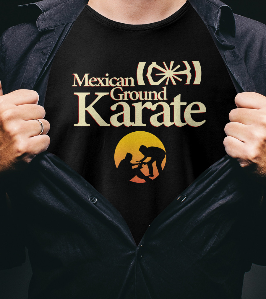 Mexican Ground Karate Sunset Silhouette Martial Art Scene T-Shirt