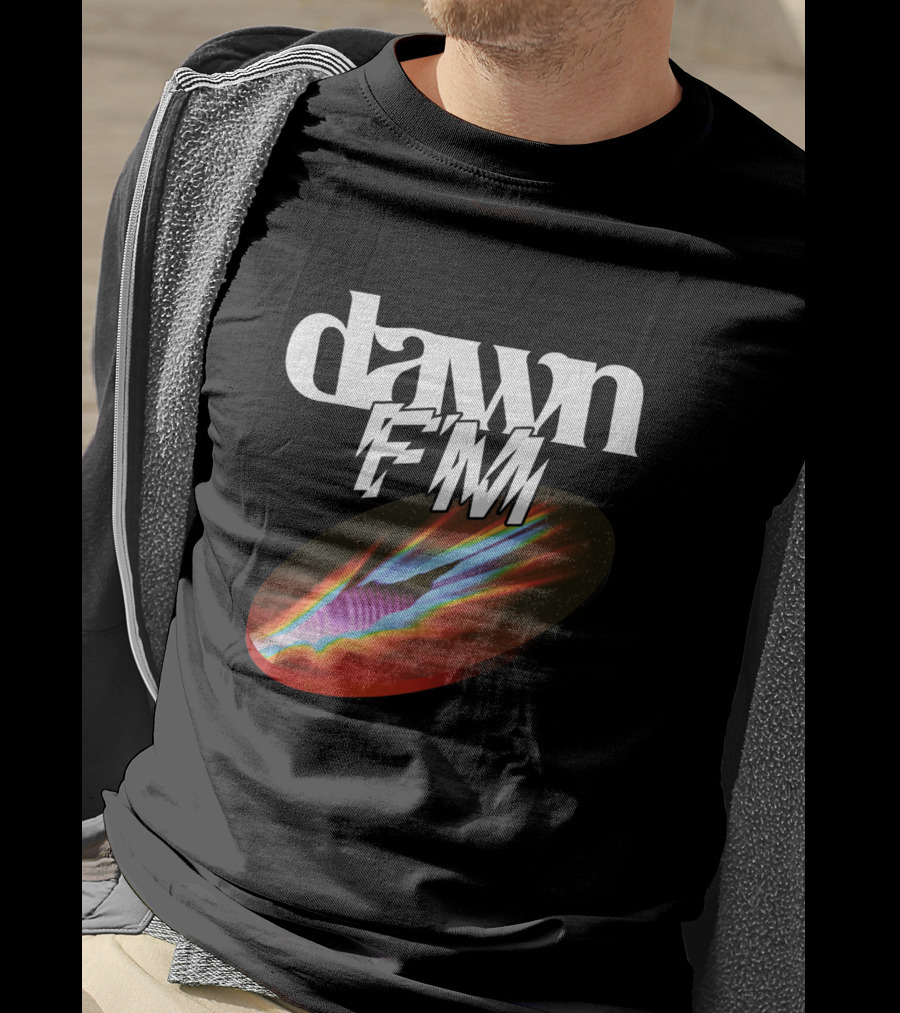 Dawn FM Rip Black Retro Cosmic Burst T-Shirt