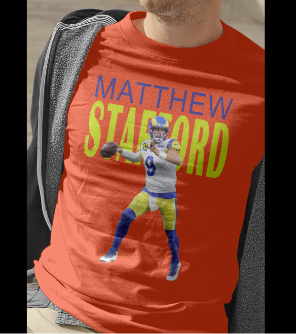 Matthew Stafford Rams Quarterback NFL Football Action T-Shirt