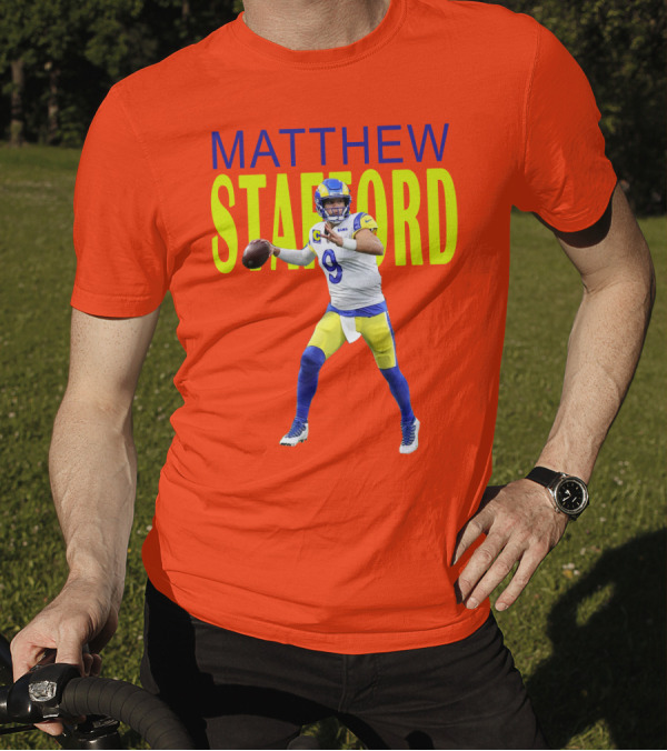 Matthew Stafford Rams Quarterback NFL Football Action T-Shirt