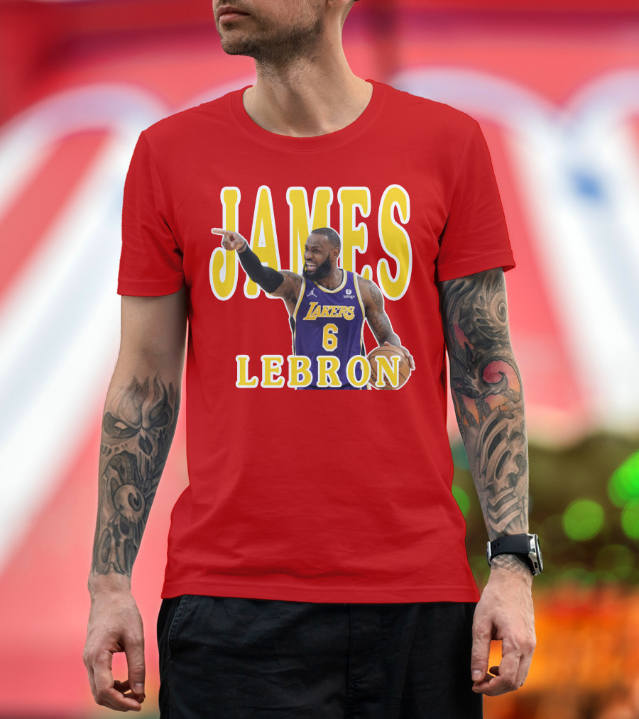 LeBron James Lakers Basketball 6 Jersey T-Shirt