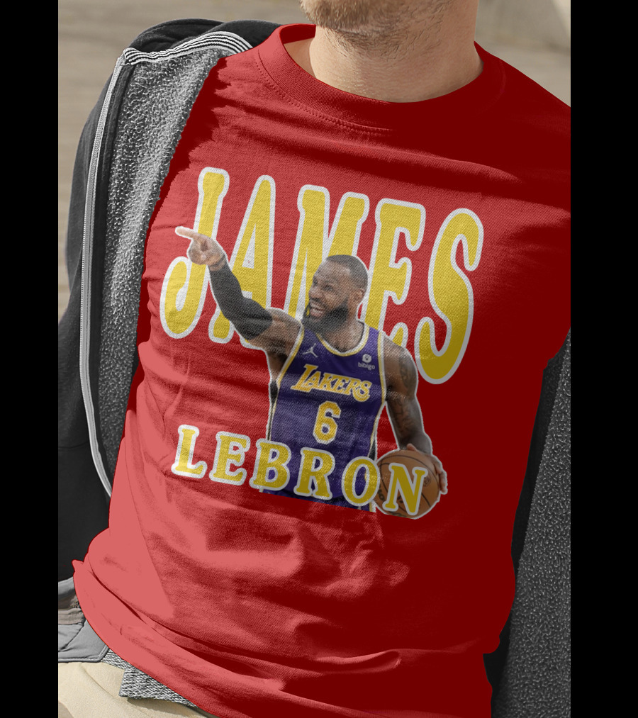 LeBron James Lakers Basketball 6 Jersey T-Shirt
