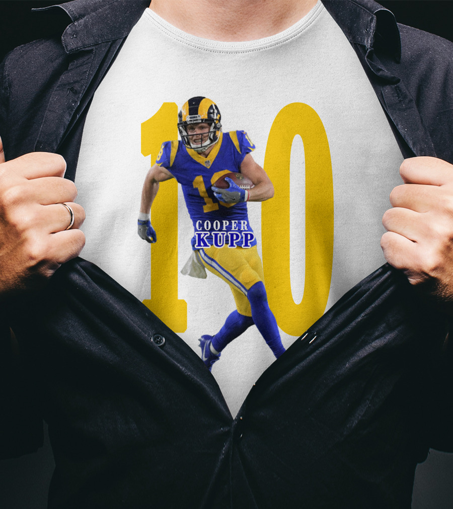 Cooper Kupp NFL Number 10 Action Rams Football T-Shirt