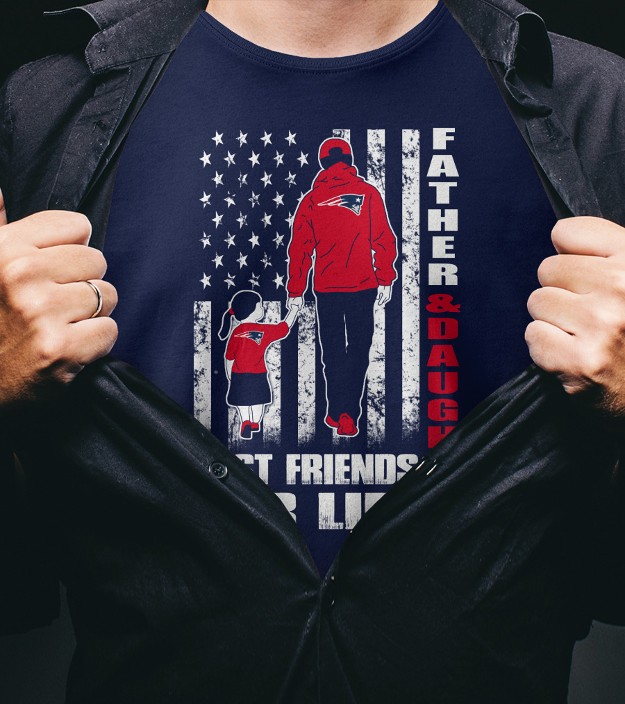 Father And Daughter Best Friends For Life Patriots Flag T-Shirt