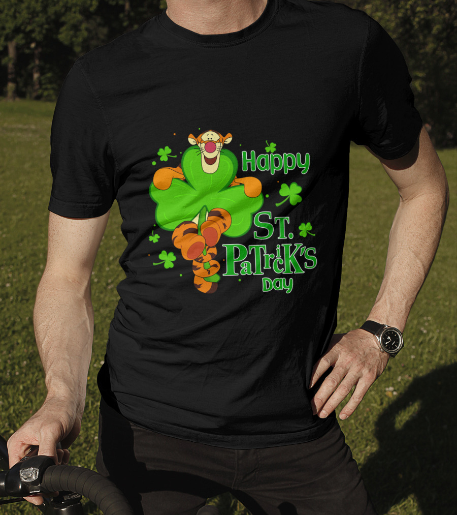 Happy St. Patrick's Day Tigger Clover T-Shirt