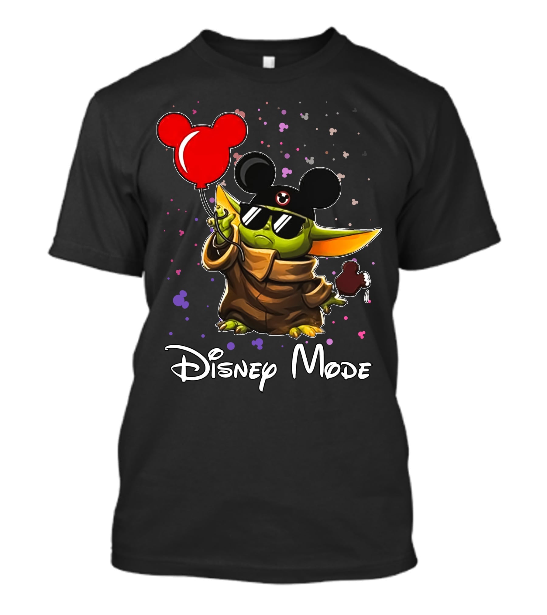 Disney Mode Baby Yoda With Mickey Balloon And Ears T-Shirt