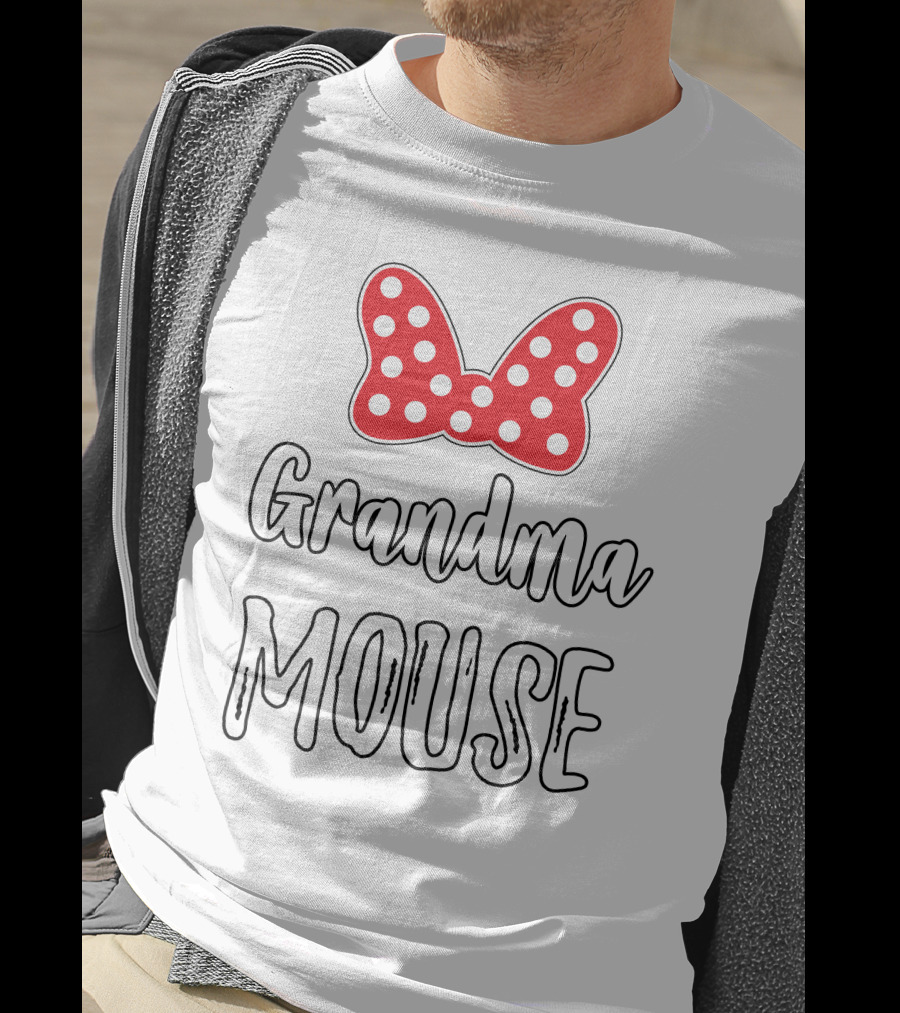 Grandma Mouse Bow Dots T-Shirt