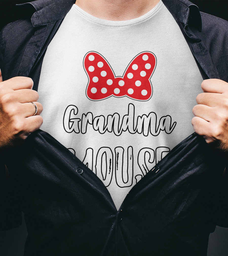 Grandma Mouse Bow Dots T-Shirt