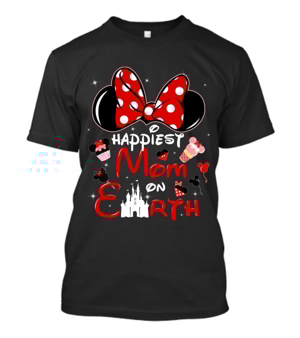 Happiest Mom On Earth Minnie Ears Castle Balloons T-Shirt