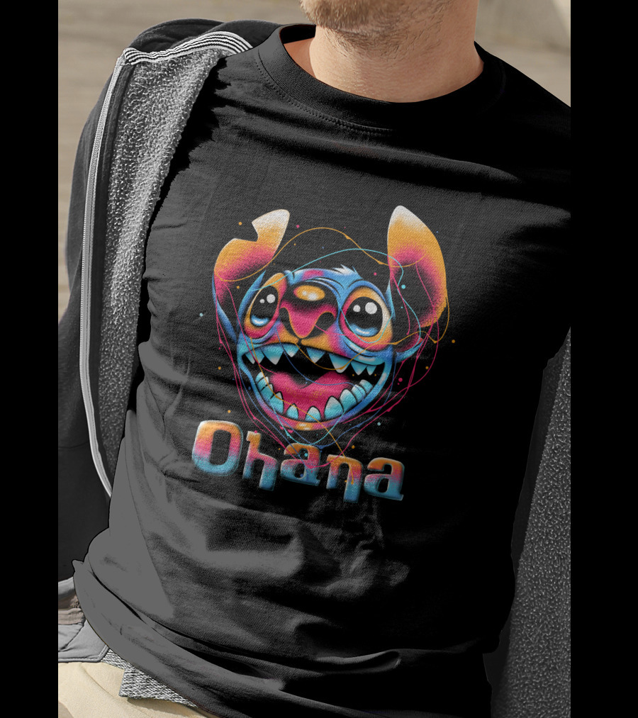 Stitch Ohana Colorful T-Shirt