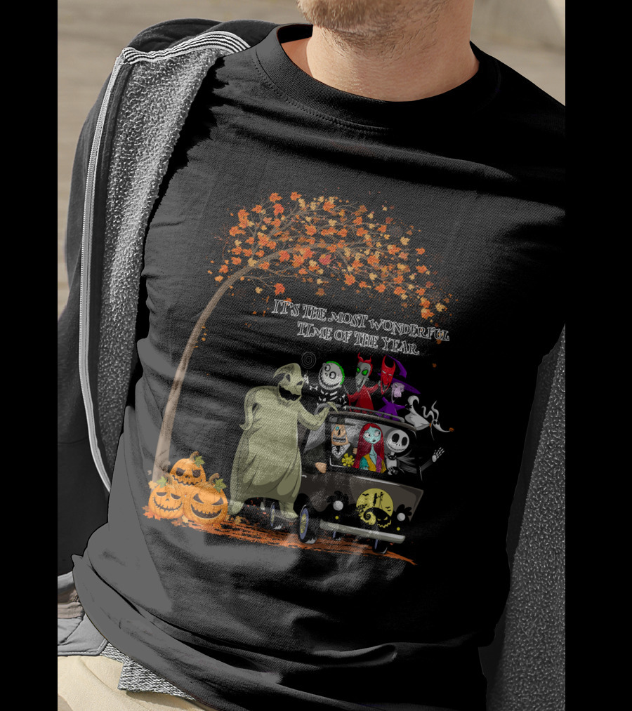 It's The Most Wonderful Time Of The Year Halloween Tree And Pumpkins T-Shirt