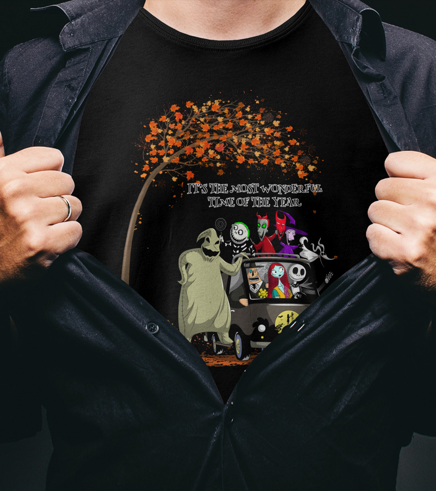 It's The Most Wonderful Time Of The Year Halloween Tree And Pumpkins T-Shirt