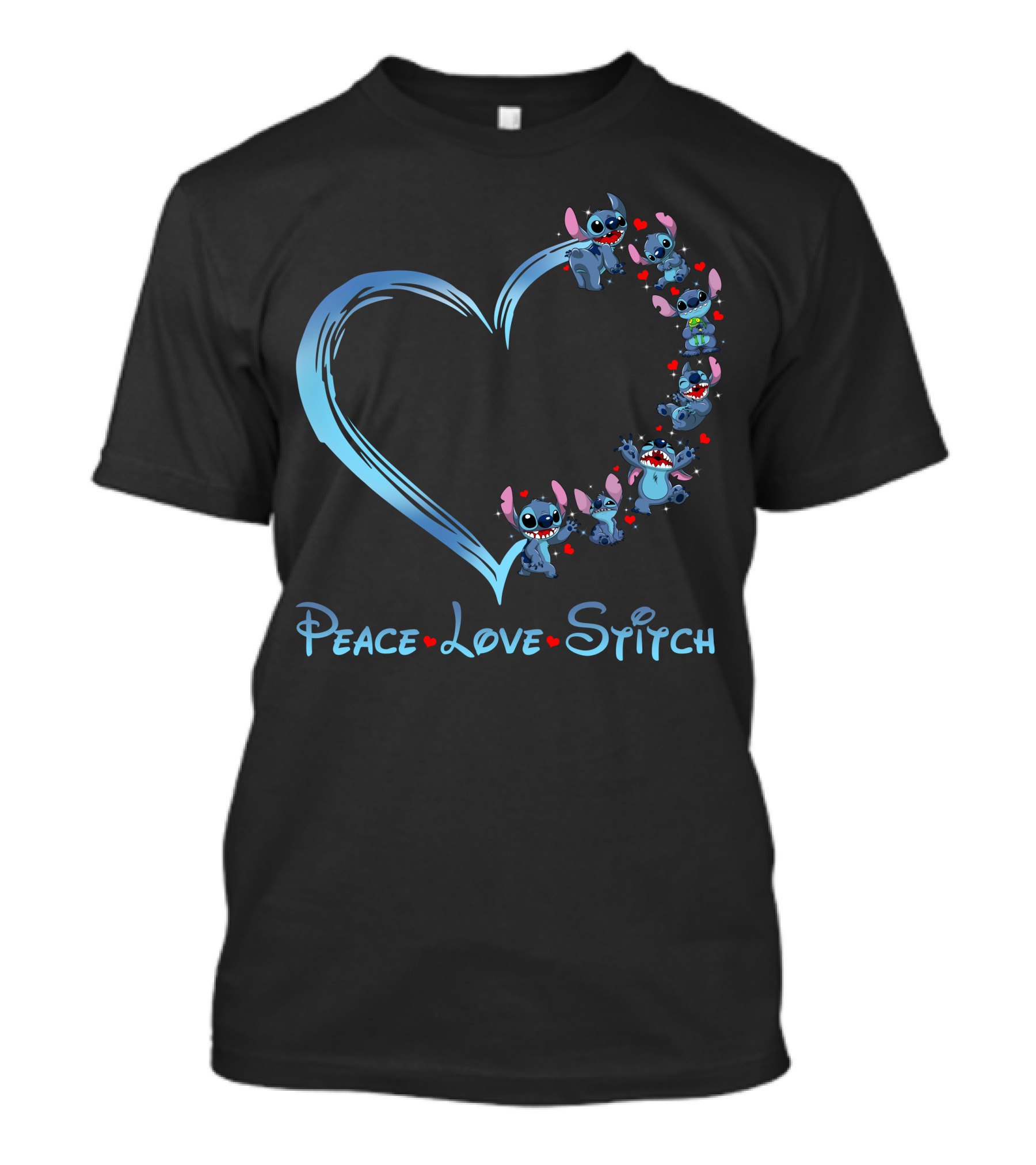 Peace Love Stitch Heart Character Adventures T-Shirt