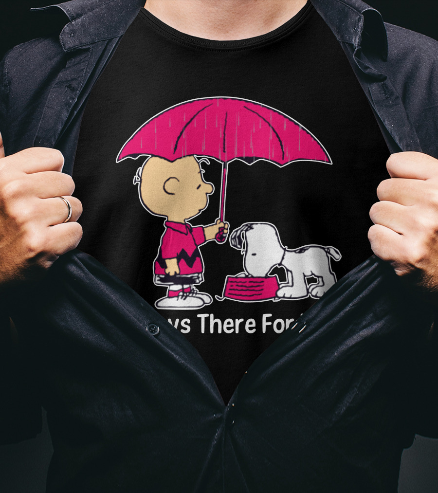 Always There For You Charlie Brown Snoopy Under Umbrella T-Shirt