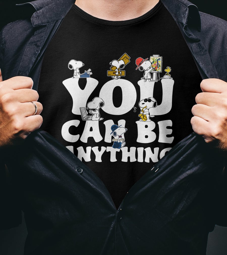 YOU CAN BE ANYTHING Peanuts Snoopy Characters Variety Of Careers T-Shirt