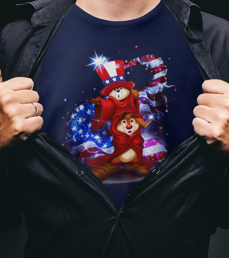 Chip 'n' Dale USA Patriotic Magic Hat T-Shirt