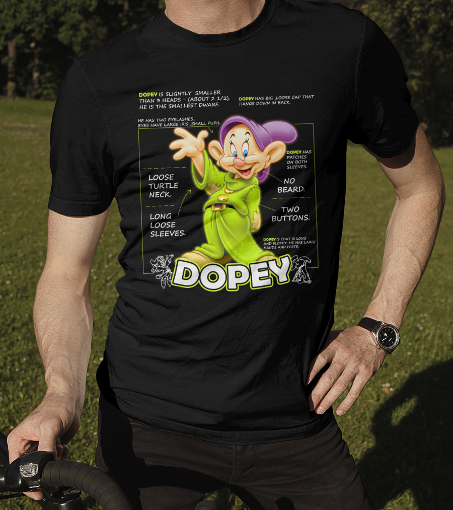 DOPEY Fun Loose Turtle Neck Two Buttons Long Sleeves T-Shirt