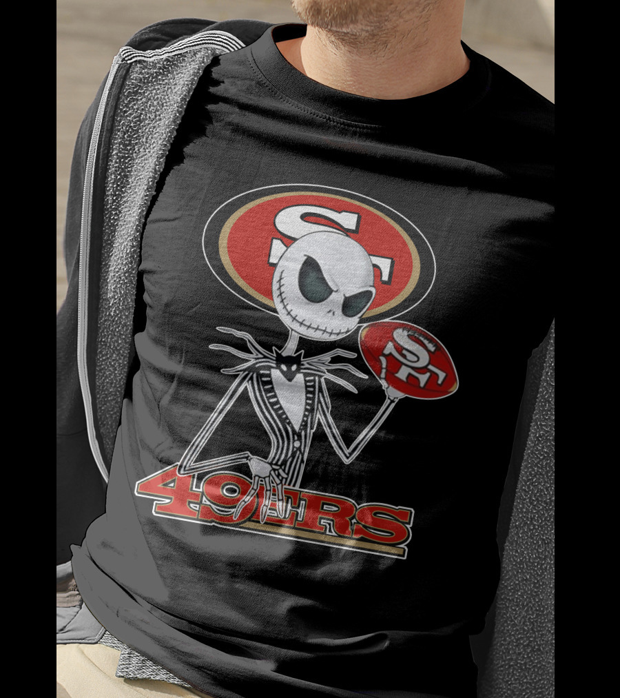 49ers Jack Skellington Football Crossover NFL T-Shirt