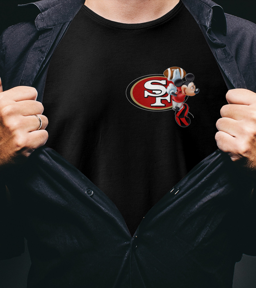 SF 49ers Mickey Mouse Football T-Shirt
