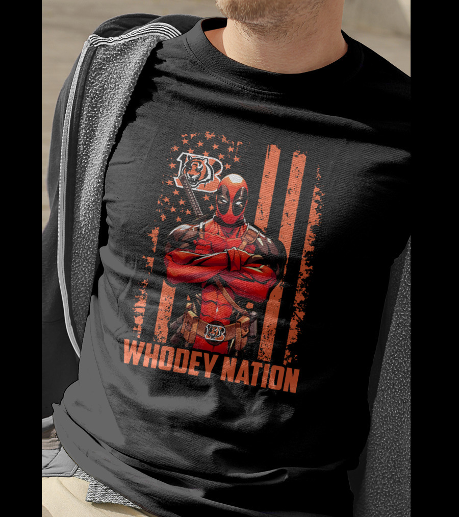 Whodey Nation Cincinnati Bengals Deadpool Fan T-Shirt