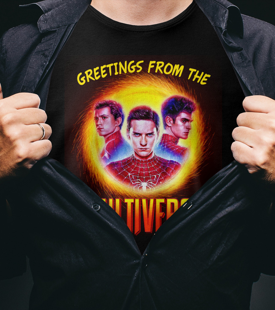 Greetings From The Multiverse Spider-man No Way Home Iconic Trio T-Shirt