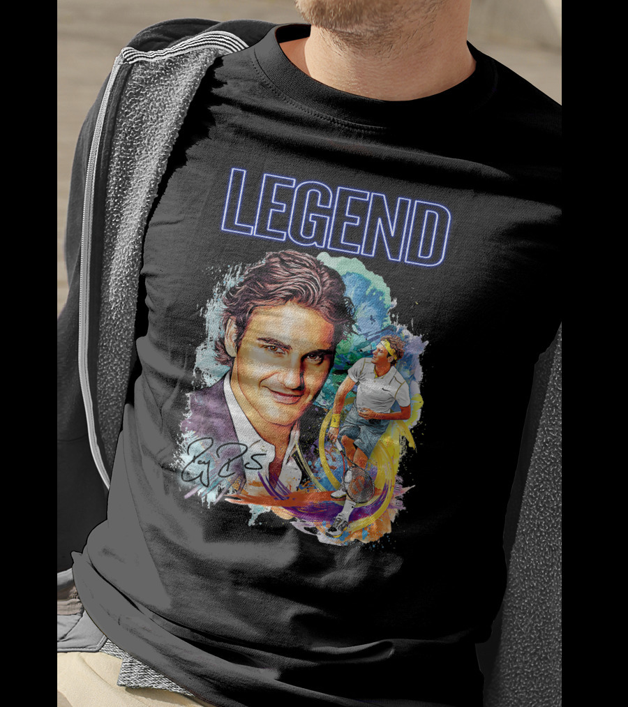 Legend Roger Federer Tennis Icon Signed T-Shirt