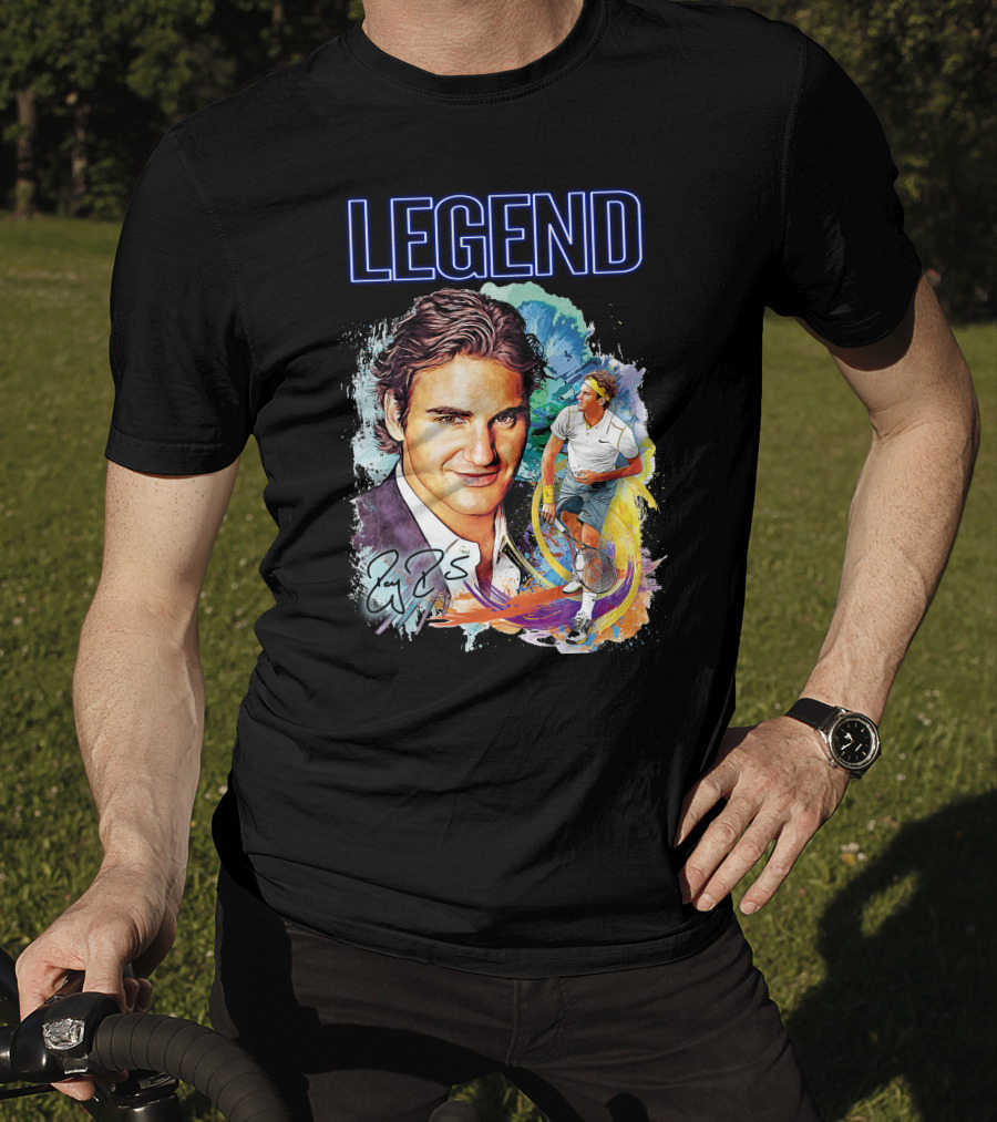 Legend Roger Federer Tennis Icon Signed T-Shirt
