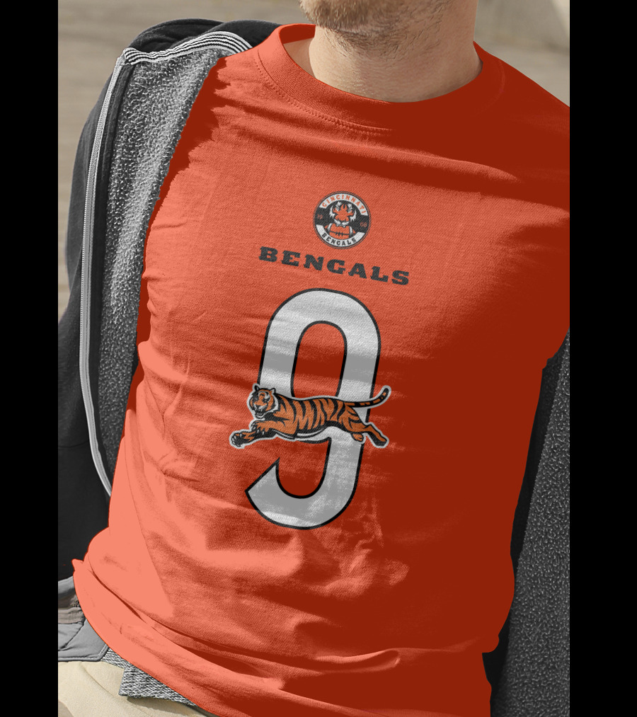 Joe Burrow Cincinnati Bengals Tiger Number 9 T-Shirt