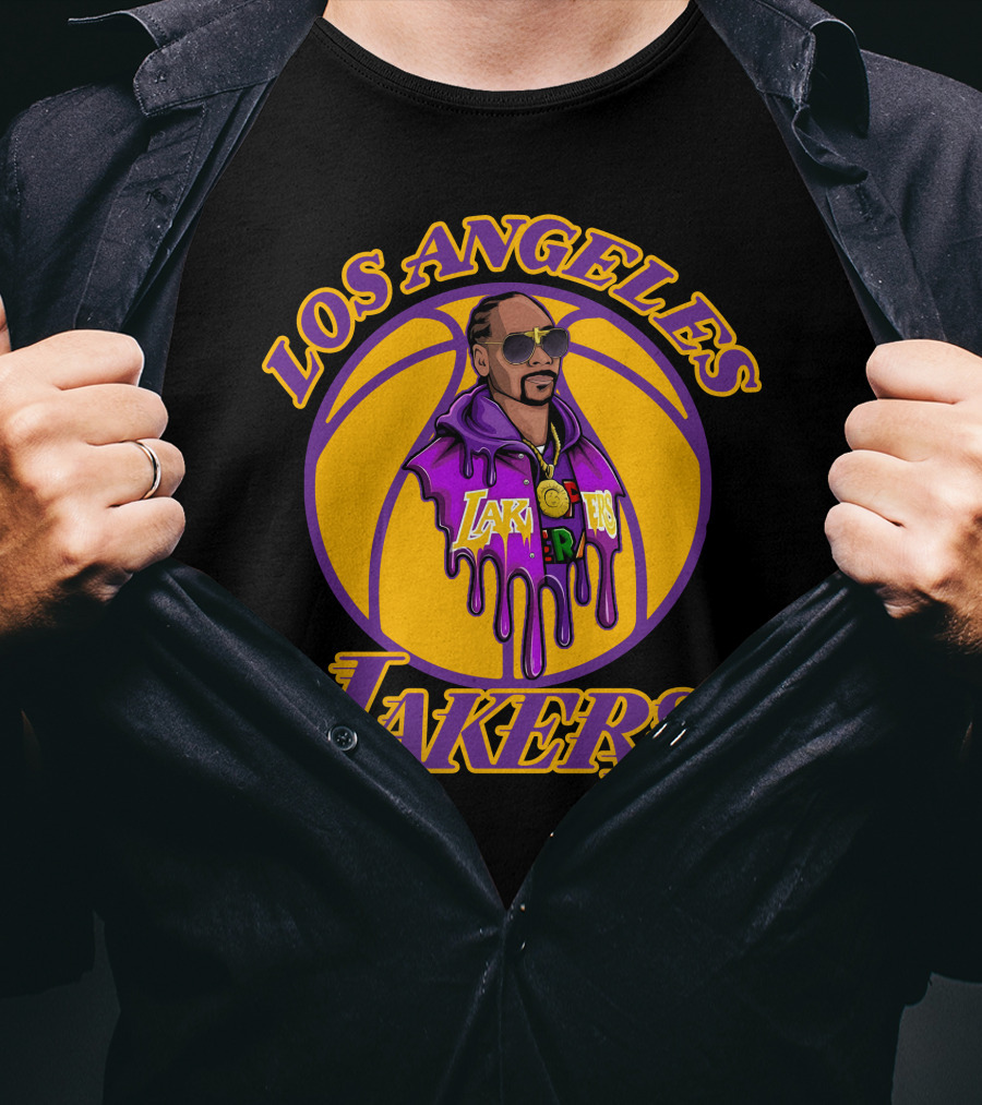 Los Angeles Lakers Snoop Dogg Basketball Drip T-Shirt