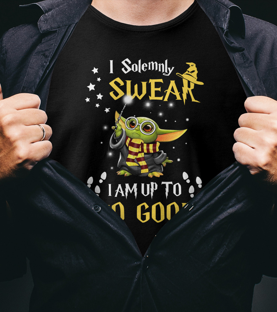 I Solemnly Swear I Am Up To No Good Baby Alien Wizardry Magic Wand Scarf T-Shirt