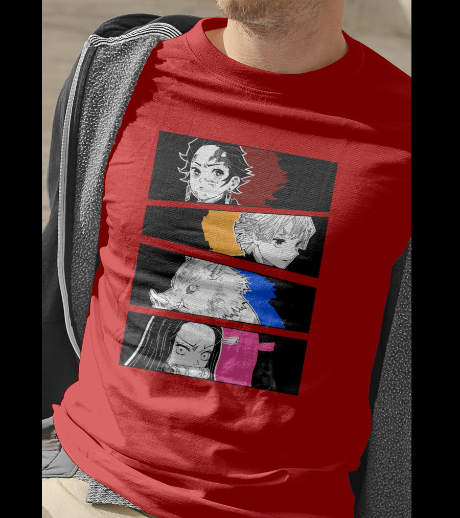 Demon Slayer Heroes Manga Style Characters T-Shirt