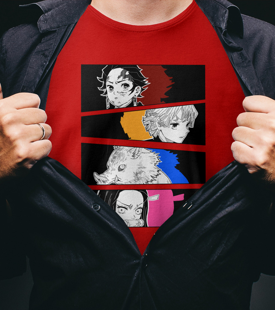 Demon Slayer Heroes Manga Style Characters T-Shirt