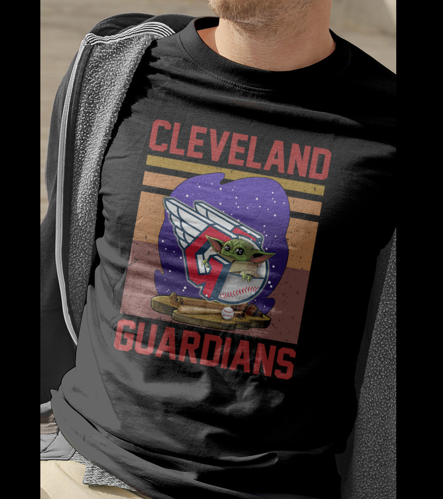Cleveland Guardians Retro Yoda Baseball T-Shirt