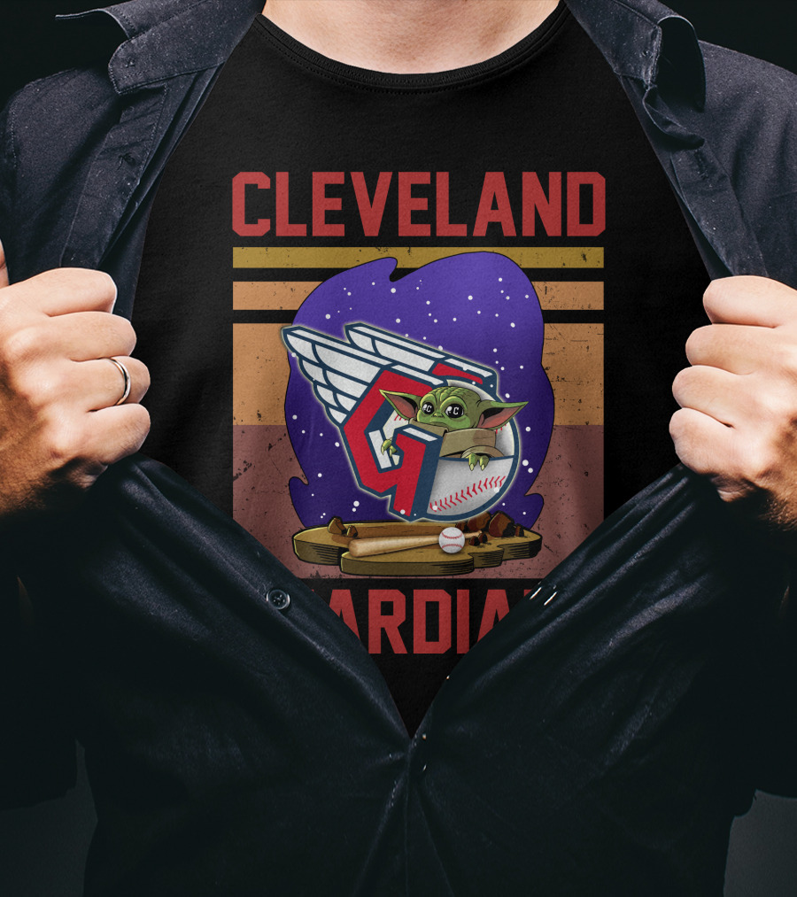 Cleveland Guardians Retro Yoda Baseball T-Shirt