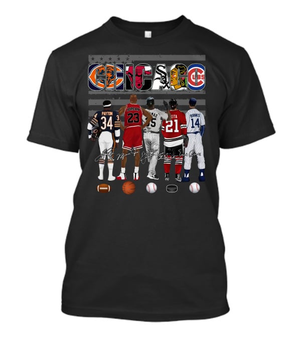 Chicago Icons Payton Jordan Thomas Mikita Banks Jerseys Signatures T-Shirt